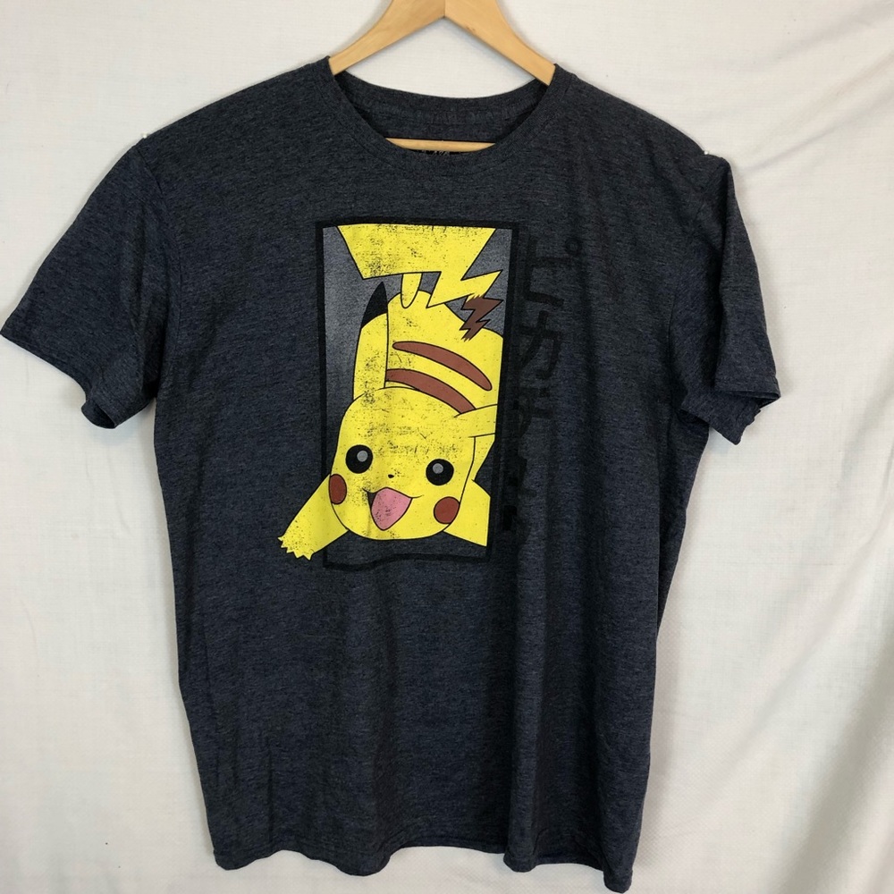 XL Gray Pokémon Pikachu T-shirt